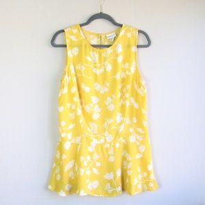 Ava & Viv Tops - Ava & Viv yellow floral peplum sleeveless blouse Ava & Viv Tops - Ava & Viv yellow floral peplum sleeveless blouse